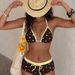 Polka Dot Bikini Pure Color Blocking Alluring Two Piece Swimsuit For Women Sweet And Spicy Design For Island Vacation_ecoleips.com