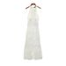 Women's Clothing Early Autumn New Holiday Style Hollow Sleeveless Waist Slim Embroidered Long Dress_ecoleips.com