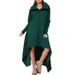 Women's Long Hooded Sweatshirt Dress Style Slimming A-Line Skirt Loose Versatile Autumn Winter Clothing_ecoleips.com