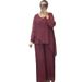 Women's Literary Retro Two-Piece Set Gold Foil Top & Wide Leg Pants Loose Fit Summer Fashion_ecoleips.com