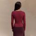 Voya Women's Pure Desire Spicy Girl Outfit, Wine Red V-neck T-shirt, Spring And Summer Slim Fit, Inner Outfit, Slimming Top_ecoleips.com