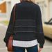 Women's Clothing Autumn And Winter New Striped Color Matching Sweater Women's Button Half Turtleneck Long Sleeve Knitted Pullover Women's Clothing_ecoleips.com
