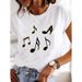 Women's Fashionable Loose-Fit Short-Sleeve Heart Print T-Shirt In European And American Style_ecoleips.com
