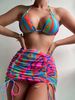 Verve Colorful Swimsuit High-End Sexy Mesh Three-Piece Bikini Set For Women_ecoleips.com