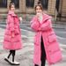 Lamb Wool Large Lapel Mid-Length Down Jacket For Women Winter European Style Thickened Fashionable Cotton Coat Trendy_ecoleips.com
