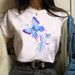 New Women's With Heart, Floral, And Butterfly Designs, Cute Casual White Vintage Fashion Top For Women_ecoleips.com