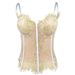 Women’s Clothing black lace sexy hollow camisole slim fit vest with padded top for women_ecoleips.com