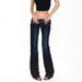 Women's Low Rise Flared Dark Wash Denim Jeans, Slim Bootcut Stretch Casual Pants For Daily Streetwear, Y2K Vintage High Stitching Bell Bottoms For Eve_ecoleips.com