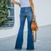 European And American Ladies Jeans Temperament Commuter Waist Micro-La Hole Jeans_ecoleips.com