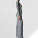 Women's Clothing Glitter High Neck Long Sleeve Bodycon Dress With Backless & Slit Design – Trendy Party & Evening Wear (Black, Silver)_ecoleips.com