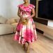 Orange Blossom Print Dress Ruffled Neckline Elegant Vacation Style Slimming Waist Defining Women's Clothing/Dress_ecoleips.com