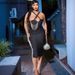 Halter Neck Tassel Party Dress Fashion Milk Silk Midi Skirt For Women Hot Girls_ecoleips.com