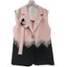 Statement Blazer Vest With Sequins & Fringe, Color-Block Office Wear For Women, Trendy A-Line Spring Summer Jacket_ecoleips.com