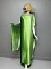 Satin Silk Gradient Print Muslim Plus Size Women's Two-Piece Robe Set_ecoleips.com