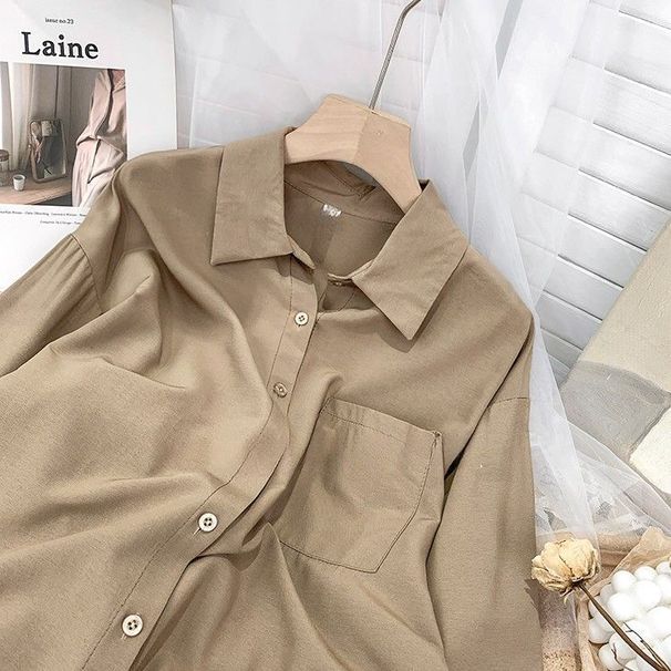 Women's Slimming Long Sleeved Shirt Flowy Loose Fitting Unique Design Casual Chic Suitable For Layering Spring Autumn_ecoleips.com