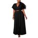 N8078 Women's Fashion 2025 Spring/Summer New Solid Color Bell Sleeve V-neck Split Two-piece Set_ecoleips.com