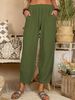 Suitable For All Seasons Women's Fashion 2025 New Solid Color Loose Cotton Linen Casual Home Harem Long Pants For Women_ecoleips.com