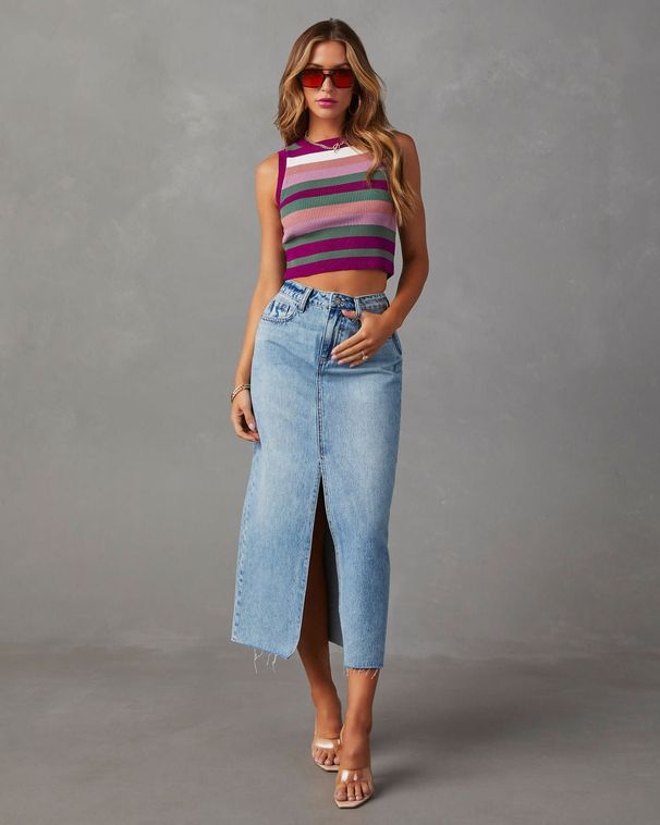 Women's Clothing INS High Waist Autumn Mid Length Hip Wrapped Split Denim Skirt_ecoleips.com