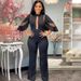 Women's Clothing Classic Solid Color Asymmetrical Collar Button Jumpsuit Casual Hollow Out Wide Leg Pants Women's Romper_ecoleips.com