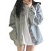 2025 American Spring Autumn New Denim Jacket Women, Niche Loose And Versatile Shirt Top, Suitable For Small People To_ecoleips.com