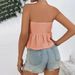 Women's Clothing New Sexy Tube Top With Waist Ruffles And Ultra Short Sleeveless Vest_ecoleips.com