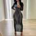 European And American Style 2025 Autumn New Cross-border Women's Long-sleeve Round-neck Fashion Printed Slim-fit Bodycon_ecoleips.com