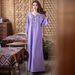 Lavender Embellished Kaftan Dress With Hand-Sewn Crystals – Elegant Modest Long Sleeve Maxi (S-XXL)_ecoleips.com