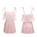 Aria Basics Sweet Pink Gauze Mini Dress Slimming Tummy Control Small Chest Conservative Girl One-Piece Swimsuit Summer Hot Spring_ecoleips.com