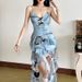 2025 Cross-Border European And American Style Spring New Women's Solid Color Slim High Waist Fashion V-Neck Strap_ecoleips.com