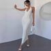 Elegant Backless Halter Maxi Dress For Women, Sexy Slim-Fit Summer Long Dress With High Waist, Vacation Style Evening Party Gown_ecoleips.com