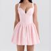 Best-selling In Europe And America: Sexy Floral Print Slip Deep V-neck Short Dress, Blue Printed Corset Dress For Summer_ecoleips.com