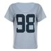 Women's European American Style Digital Print T-Shirt Loose Fit off Shoulder Basic Pullover round Neck Short Sleeve Casual Summer Top_ecoleips.com