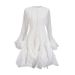Women's Clothing Ruffled Dress For Women In Summer New Style Fashion High Collar Long Sleeve High Grade Waist Mid Length Skirt_ecoleips.com