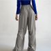 Women’s Clothing Solid Color Temperament Drape Mopping Satin Low Waist Loose Casual Woven Pants_ecoleips.com