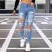 Women’s Clothing jeans spring and summer women's ripped high elastic jeans for women_ecoleips.com