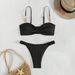 Women's Clothing Solid Color Tube Top Hollow Beach Bikini Triangle Split Beach Swimsuit_ecoleips.com