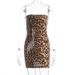 Women's Clothing Sexy Strapless Sequined Bodycon Dress For Women Fashion Leopard Print Street Style Nightclub Wear Versatile_ecoleips.com