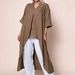 Women's Solid Color V Neck Shirt Long Sleeved Cotton Linen European American Shorter In Front Longer In Back_ecoleips.com