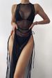 Verve New Solid Color Long Swimsuit Sun Protection Cover-Up Bikini Beach Skirt Three-Piece Set Women's Swimwear_ecoleips.com