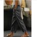Women's Clothing Summer Nine Point Pants Loose Anti Cotton And Linen Lace Ribbed Leg Pants_ecoleips.com