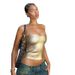 Cross-border Women's Clothing 2024 Winter New Solid Color Casual Strapless Cropped Sleeveless Gold-embossed Slim-fit_ecoleips.com