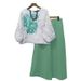 Women's Autumn Fashion Printed Wide Leg Pants Two Piece Set_ecoleips.com