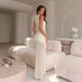 New Arrival Women Fashion Dress Sexy Solid Color Crew Neck Slimming Waist Sheer See Through Bodycon Casual Evening Party Dress_ecoleips.com