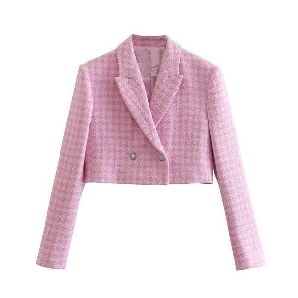 Cross-border Wholesale European And American Women's Clothing 2022 Summer New Houndstooth Pattern Short_ecoleips.com