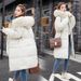 Women’s Winter Coat With Luxe Fur Collar – Mid-Length Korean Style Cotton Jacket, Warm Bio-Down Filling (Black/White/Grey, M-3XL)_ecoleips.com