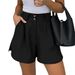 Aria Basics Aria Basics European And American Cross-Border 2026 Summer New High-Waisted Fashion Casual Shorts Solid Color Comfortable_ecoleips.com