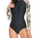 Aria Basics European And American Foreign Trade Two-piece Long-sleeve Zippered Surfing Sun-protective Women's Swimsuit, Hot Spring_ecoleips.com