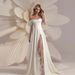 Women's Clothing New Light Wedding Dress Female One Shoulder Side Slit Lace Long Dress Couple Photo Travel Bride Wedding Dress_ecoleips.com