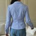 European Style Asymmetrical Striped Long Sleeve Shirt Open Front Oversized Blouse Women's Clothing Tops_ecoleips.com