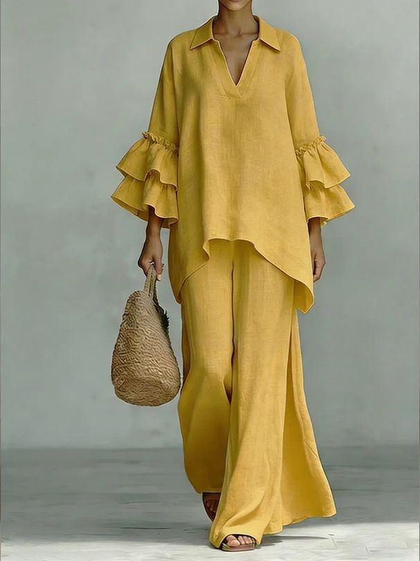 Summer Bohemian Style Retro Women's Cotton Linen Fashion Casual Suit 2026 Brand Factory Wholesale_ecoleips.com